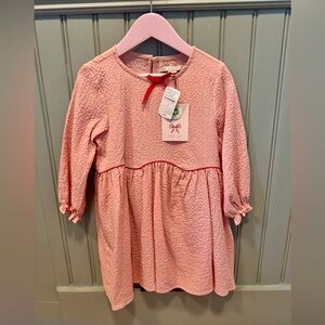 Konges Sløjd Pink Textured Dress with Bow